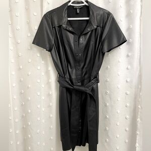 Love & Legend Faux Leather Short Sleeve Dress